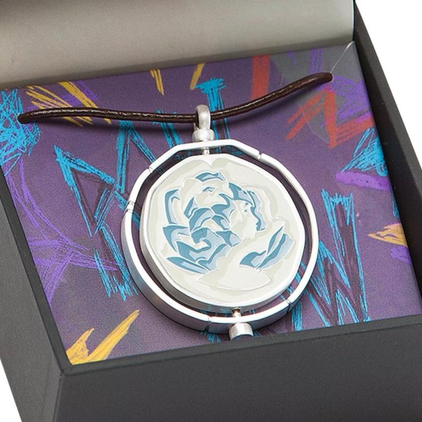 Arcane Spinning Jinx & Ekko Pendant Necklace – Blue Rose Edition